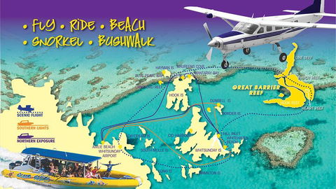 Scenic Flight - Great Barrier Reef, Heart Reef, Whitehaven Beach & Hill Inlet! - Great Ocean Road Restaurant 0